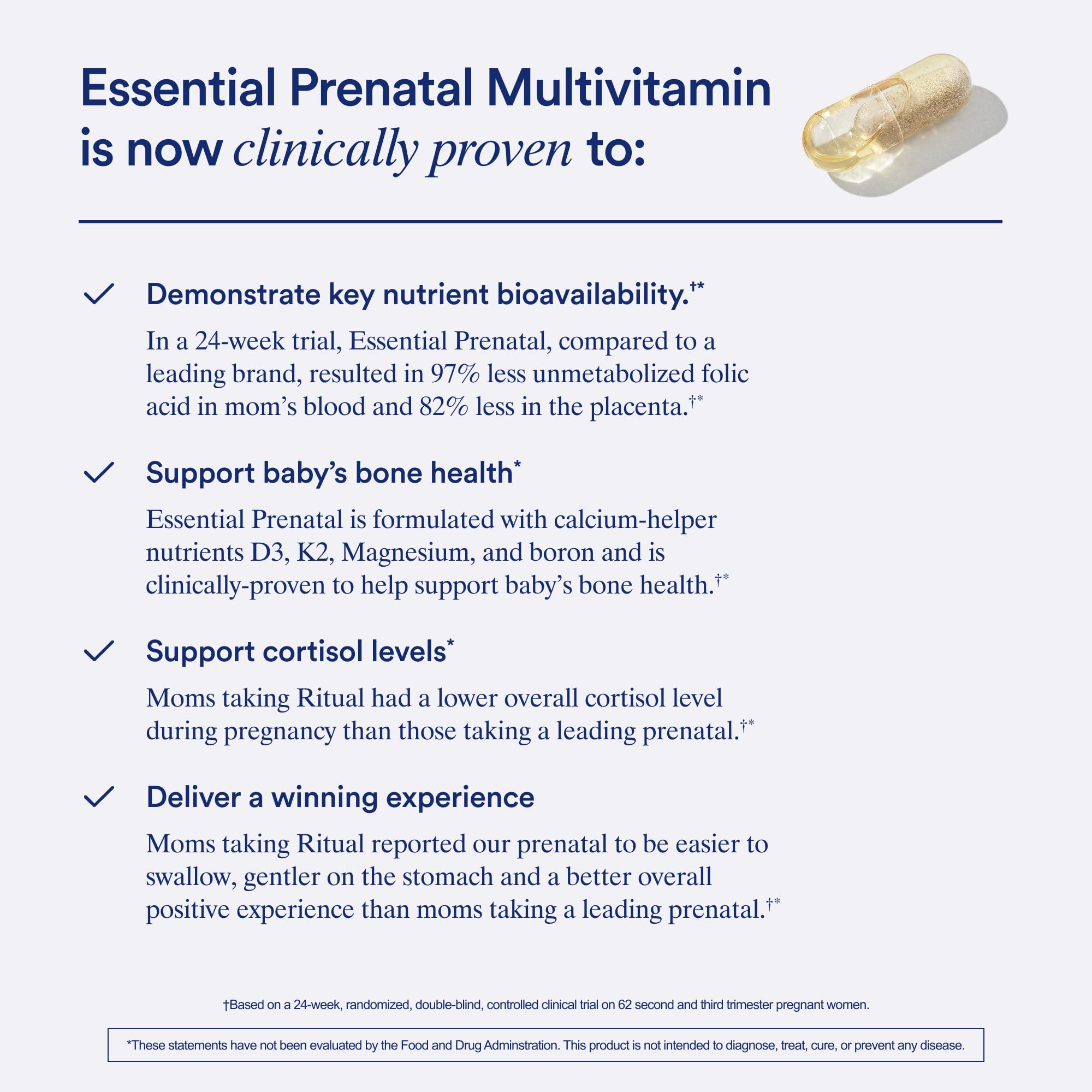 Ritual Prenatal methylated Folate from Italy emphasizes neural tube health.