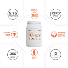 Rival Nutrition canister highlights premium whey with clean ingredients