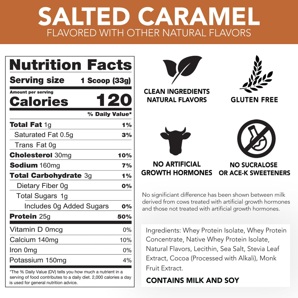 RIVAL NUTRITION Clean Rival Whey nutrition facts showing 25g protein per serving