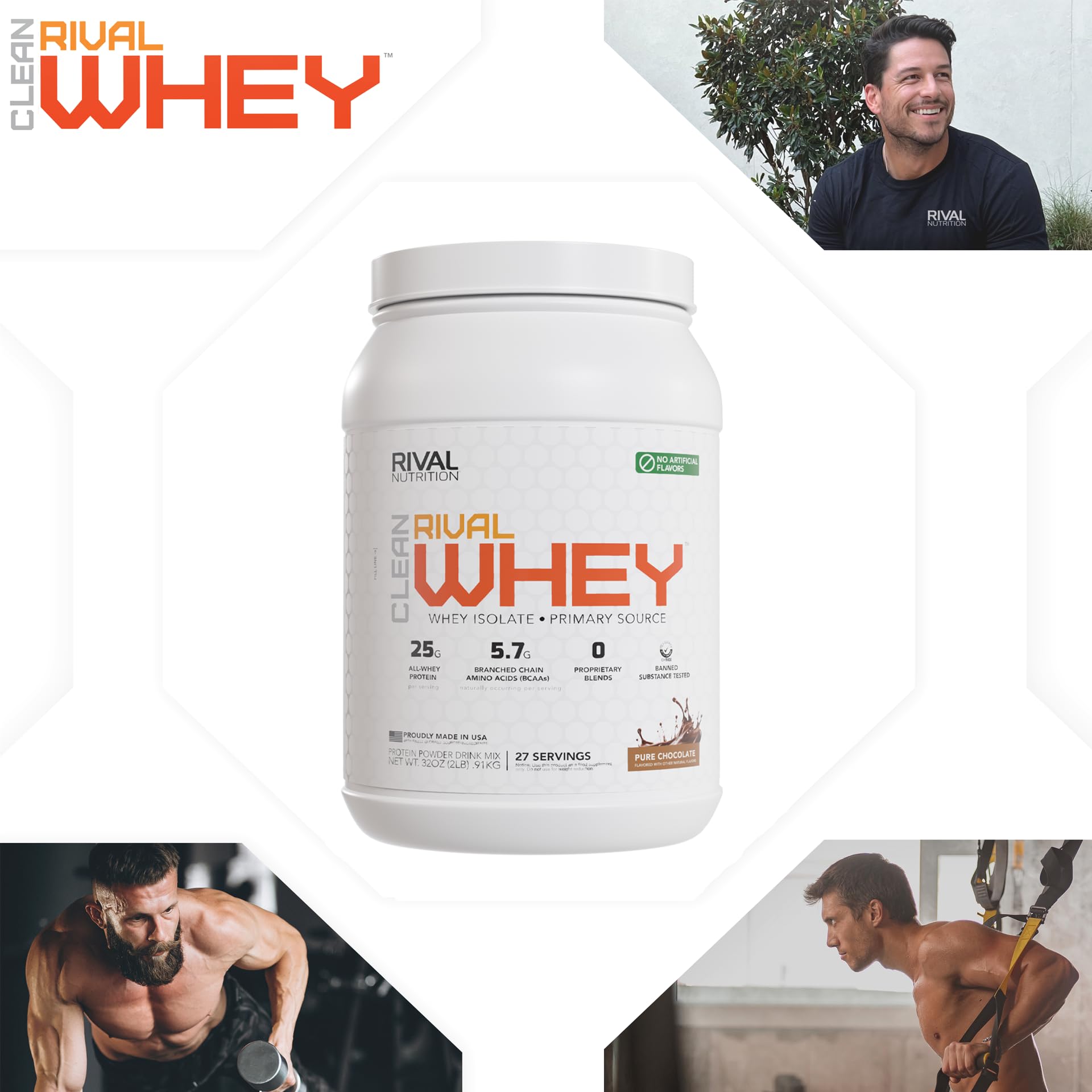 Mixing the Clean Rival Whey with water in a glass for a quick post-workout shake