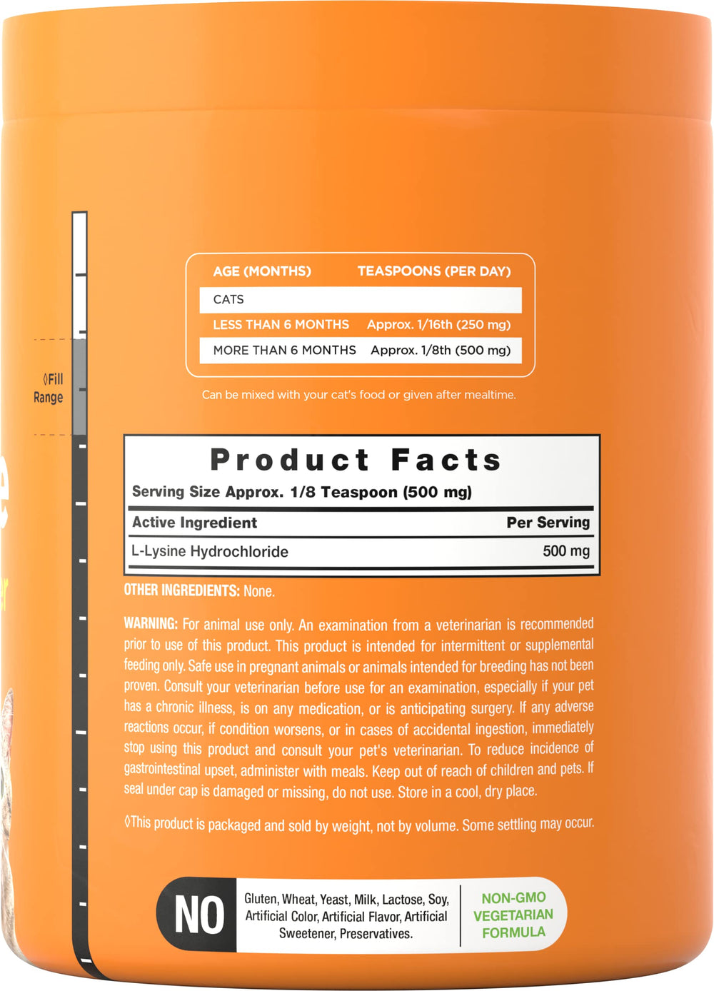River & RULA L-Lysine powder serving scoop enables easy dosing