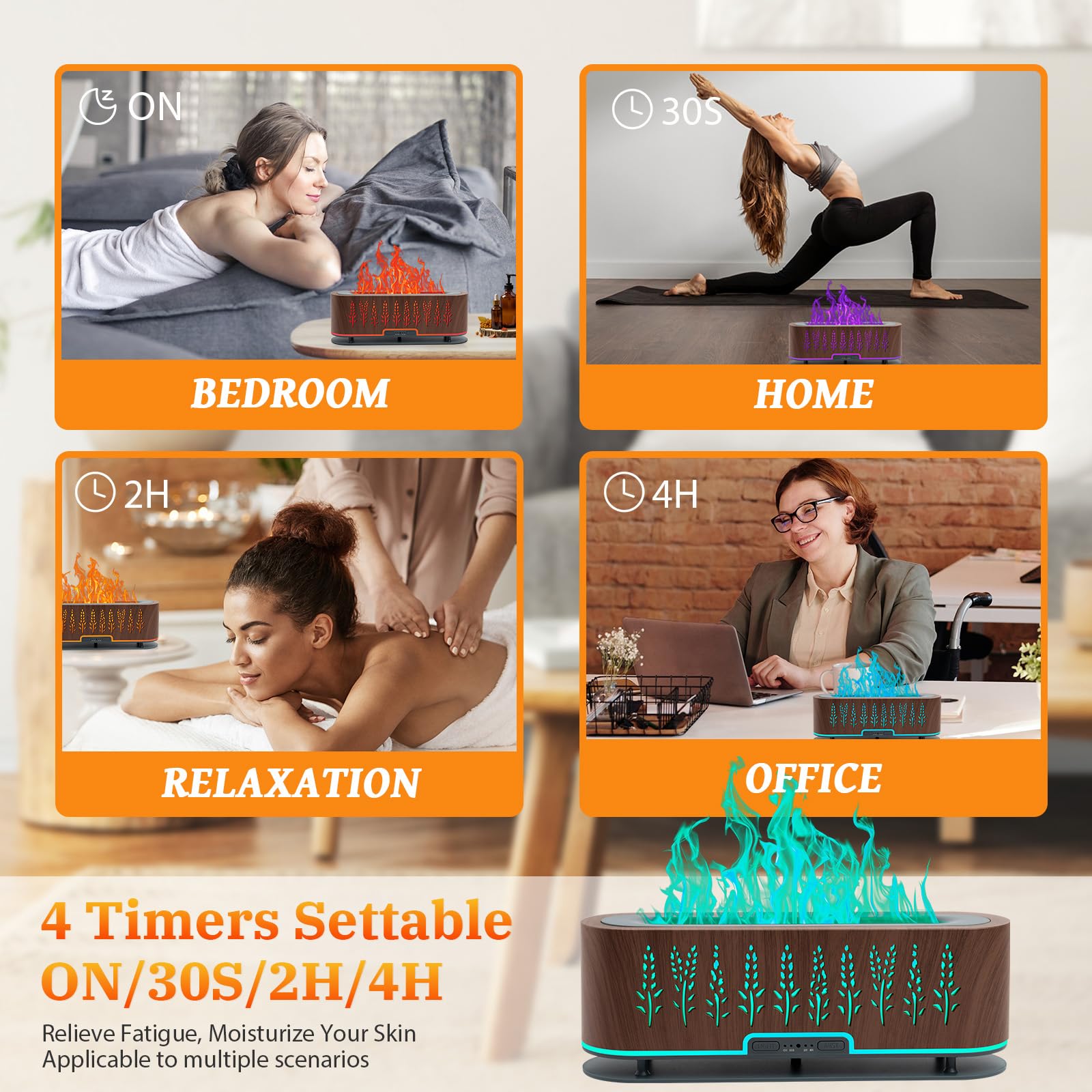 Rivola diffuser glow enhances mood during evenings and yoga