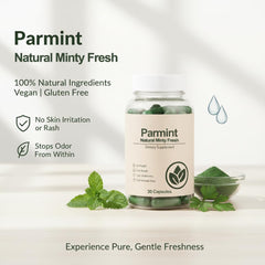 RIWYDMA Parmint capsules close-up shows easy-to-swallow daily dose.