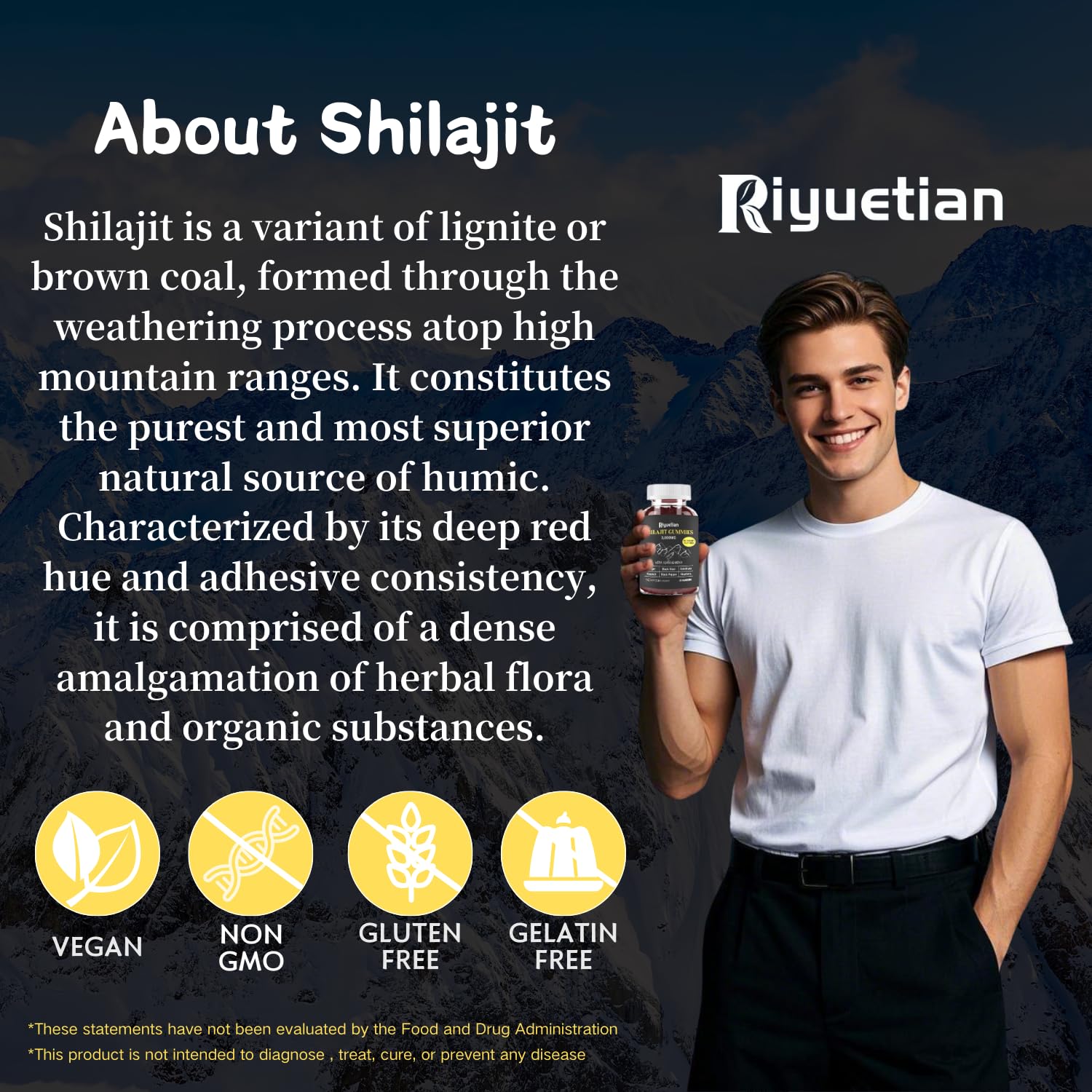 Riyuetian Gummies with Ashwagandha and Ginger for a plant-based vitality option