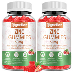 Riyuetian Zinc Gummies 50mg bottle front for easy daily immune support.