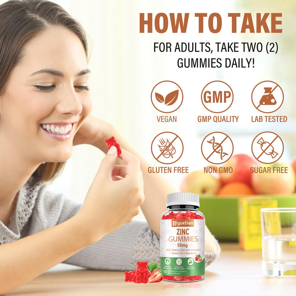 Riyuetian Zinc Gummies daily-dosage scene illustrating easy routine.