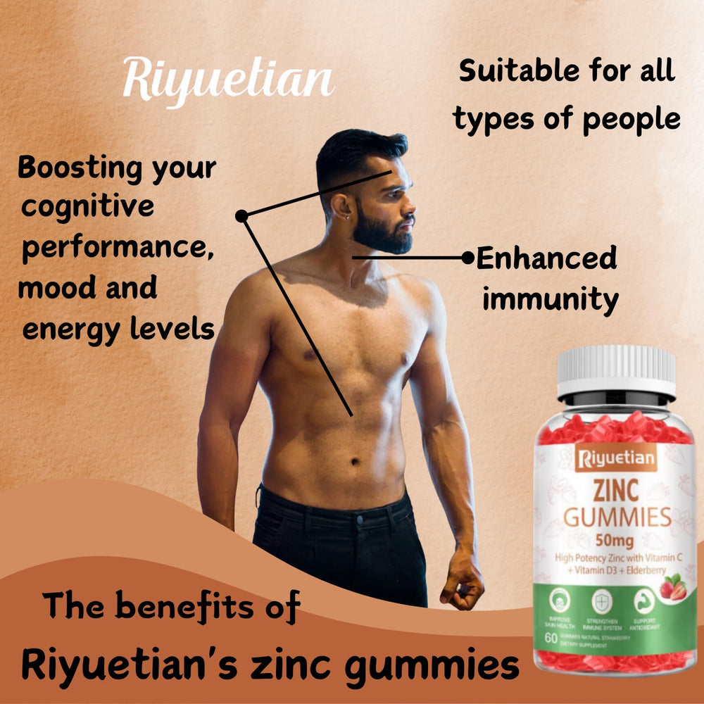 Riyuetian Zinc Gummies strawberry flavor daily supplement