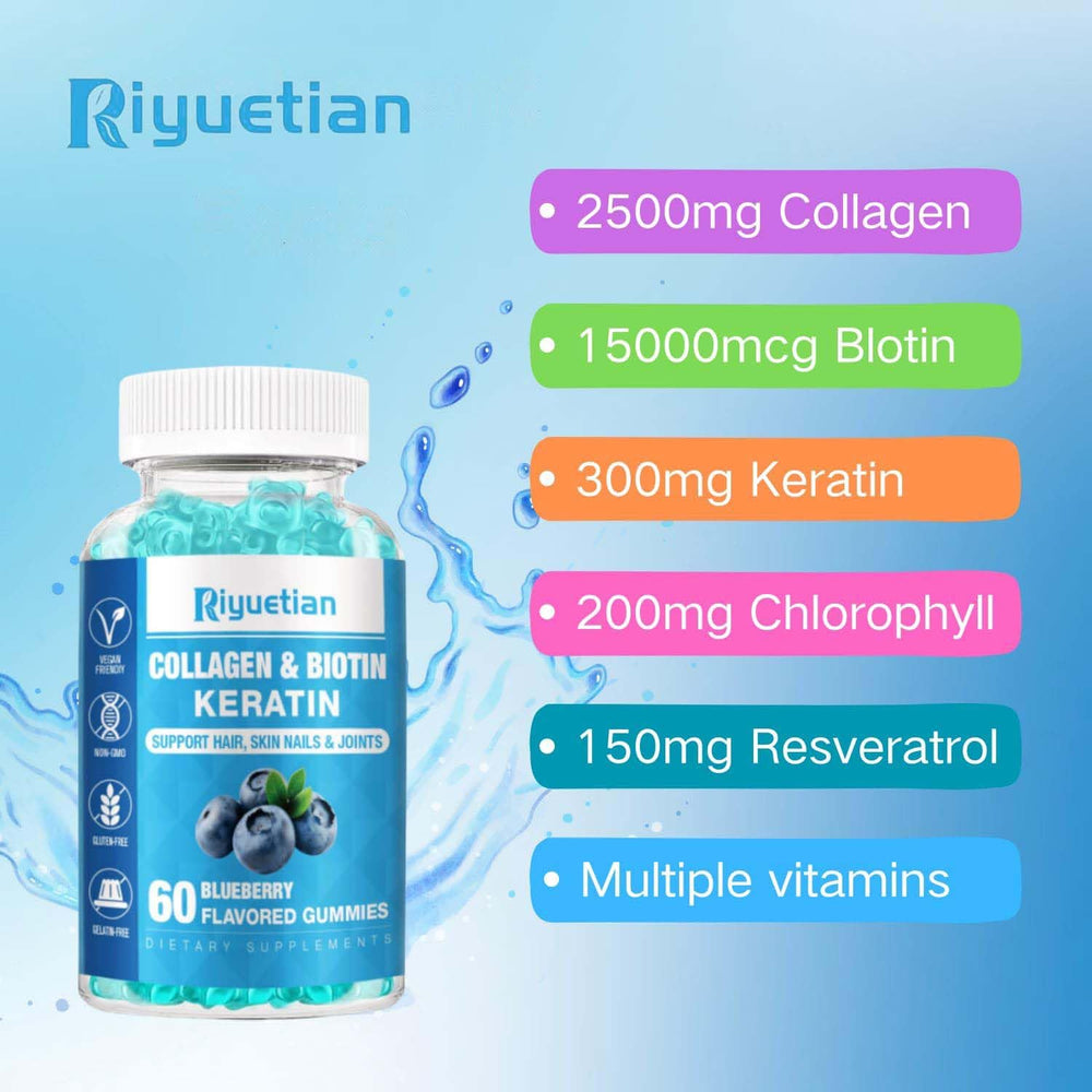 Riyuetian Biotin Collagen Gummies ready for daily routine