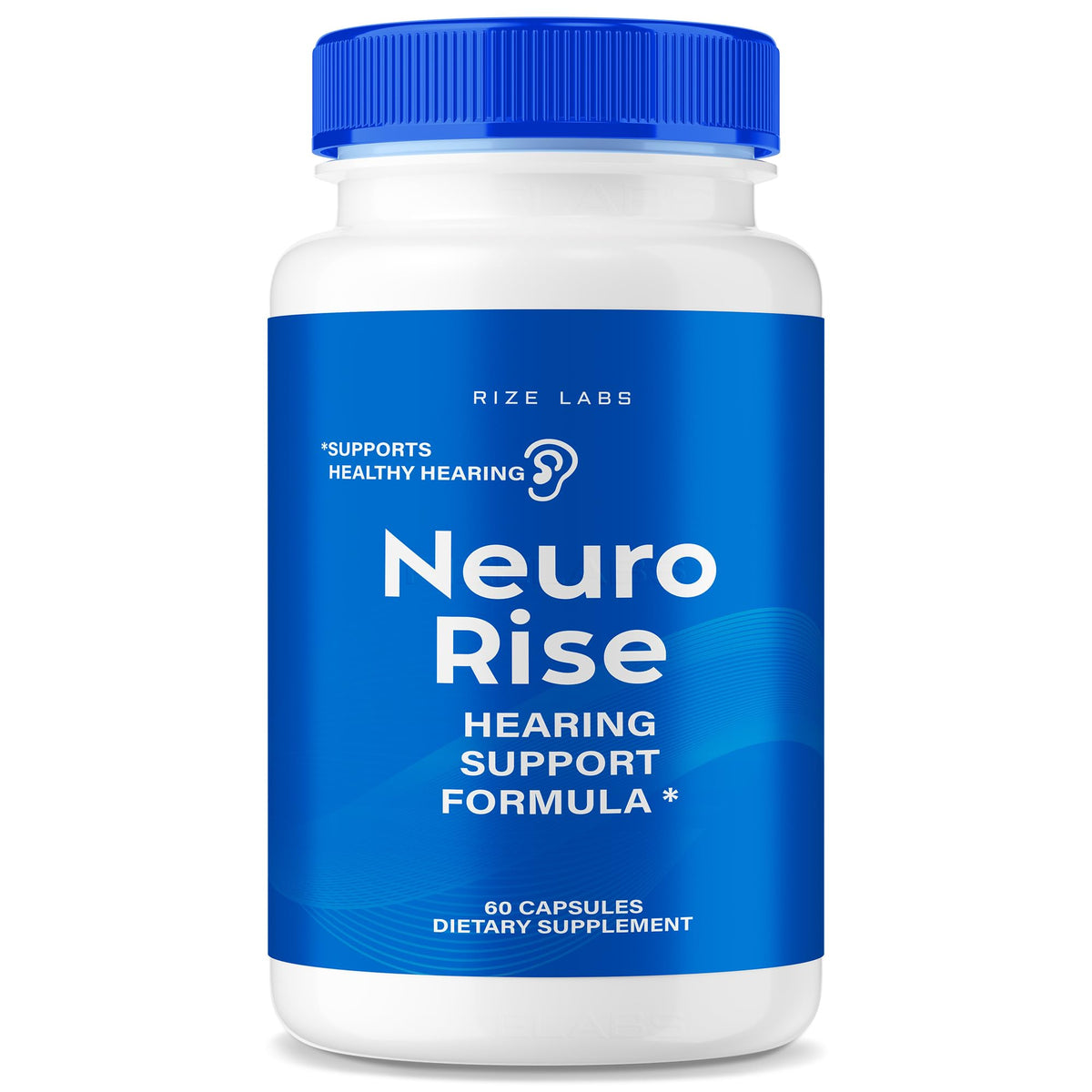 Rize Labs Neuro Rise bottle for daily ear health support.