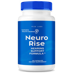 Rize Labs Neuro Rise bottle for daily ear health support.