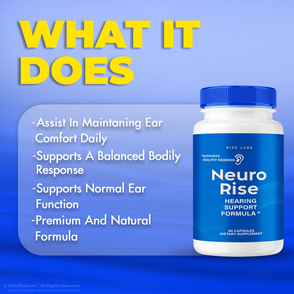 Neuro Rise bottle with glass of water for daily routine.