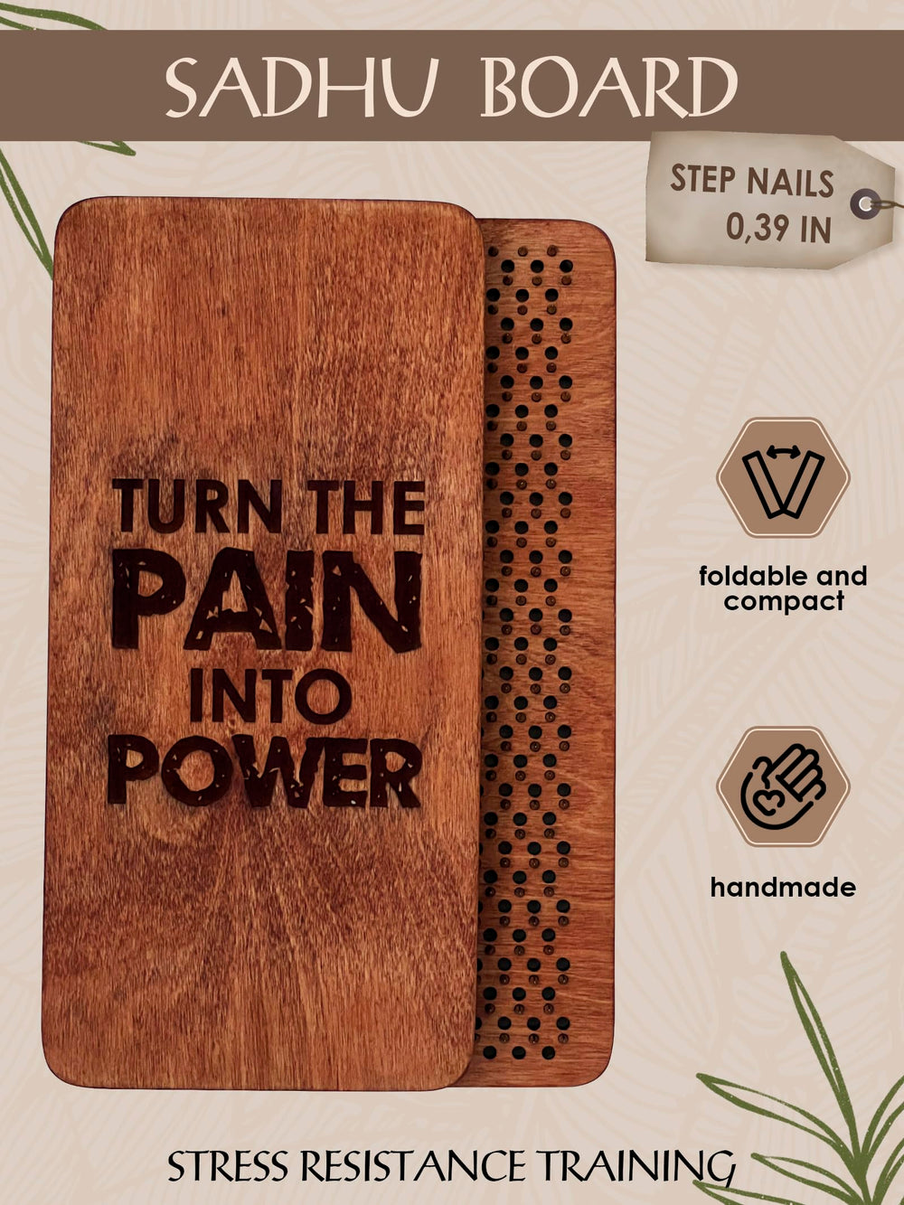 RIZONE Sadhu Board wooden base shown for sturdy balance during practice