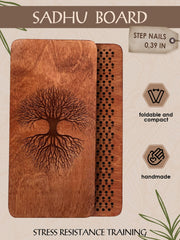 RIZONE Sadhu board wooden stand on nails for balance training during yoga.
