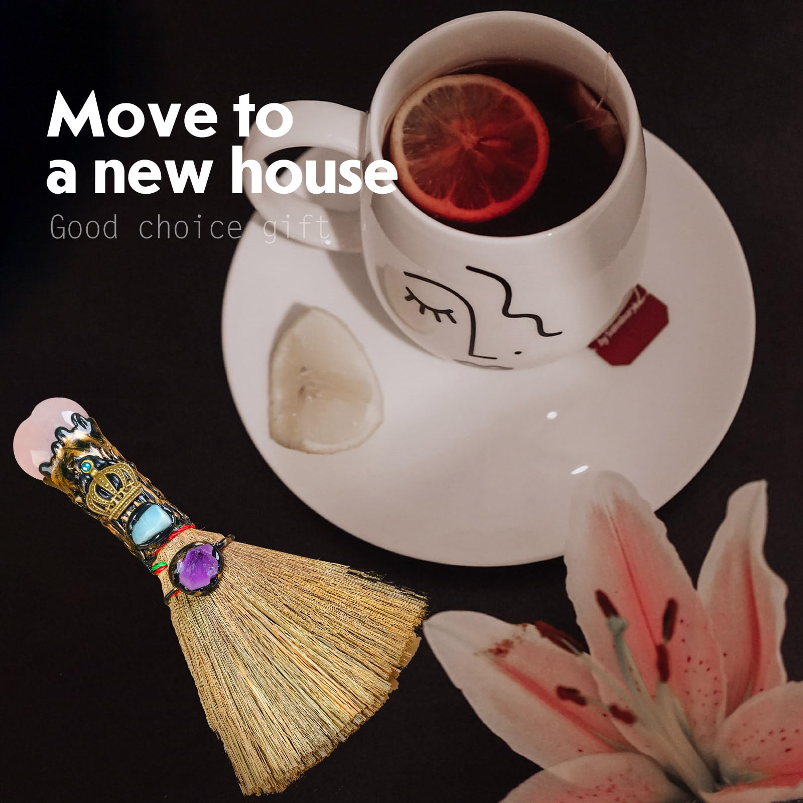 RJINGSHI Gift-Ready Broom offers thoughtful home decor and a charming accent for occasions