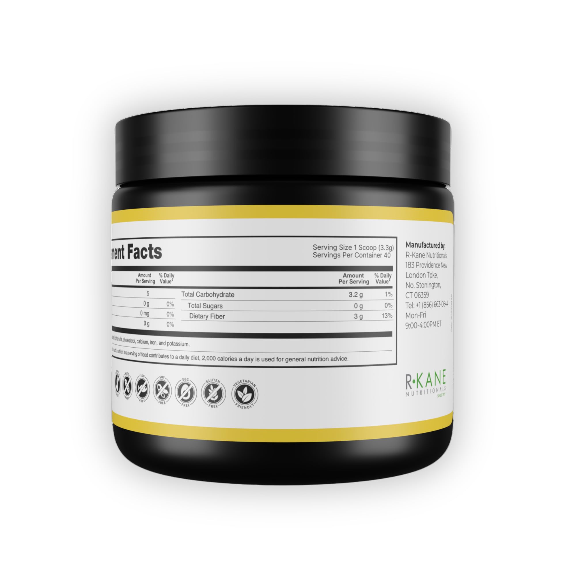 R-Kane Barisentials unflavored powder blends into beverages without altering flavor.
