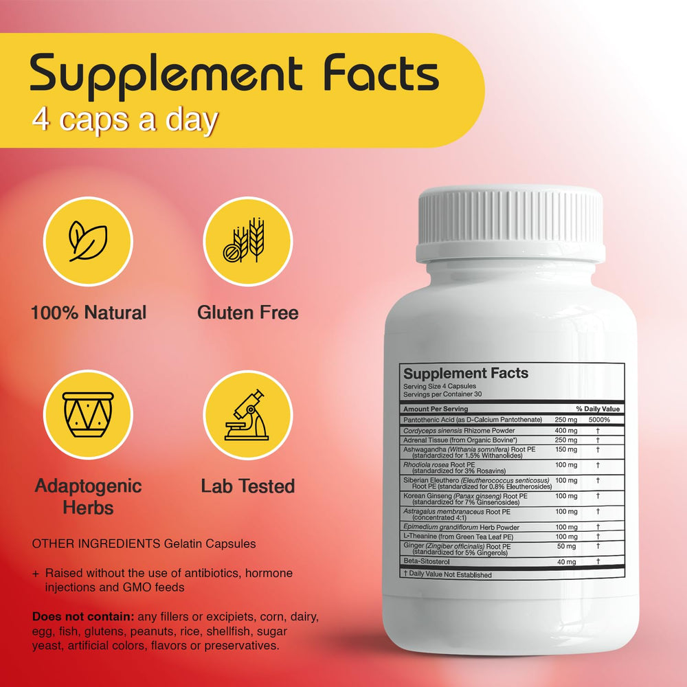 RLC Labs a-Drenal rhodiola roots image emphasizes resilience and energy support