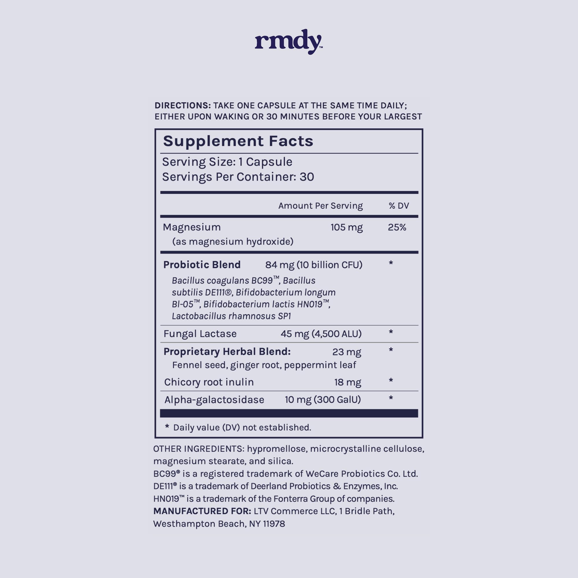 rmdy no refrigeration needed icon emphasizes shelf-stable convenience.