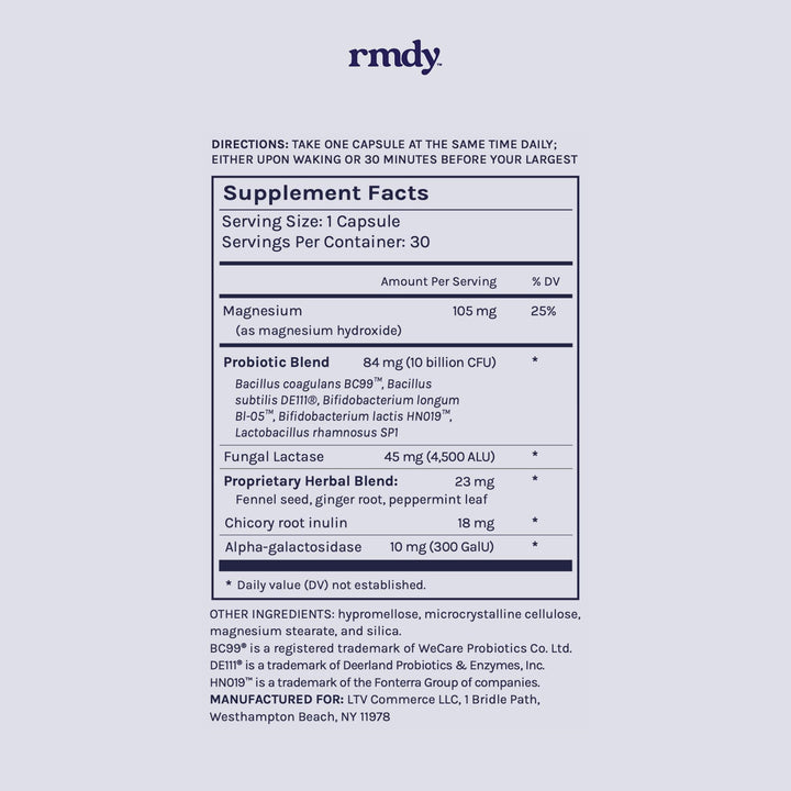 rmdy no refrigeration needed icon emphasizes shelf-stable convenience.