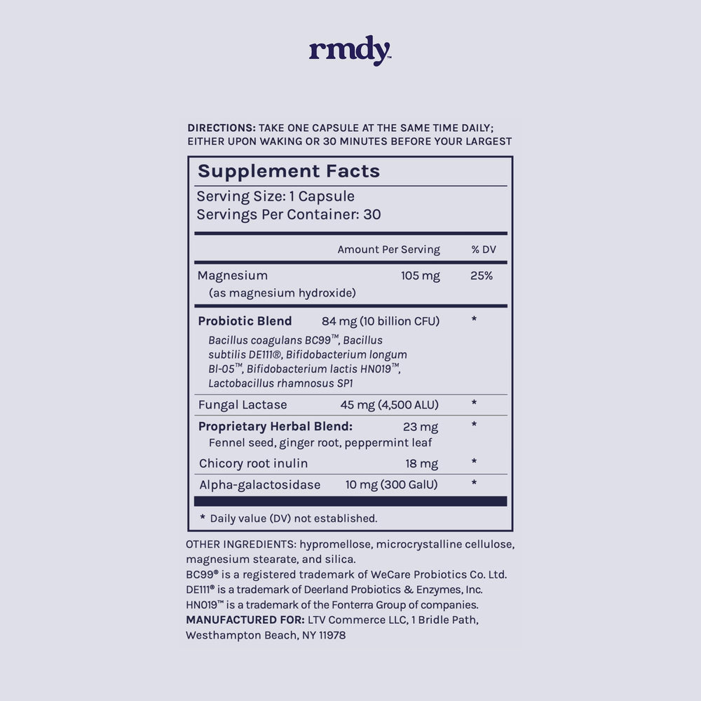 rmdy no refrigeration needed icon emphasizes shelf-stable convenience.