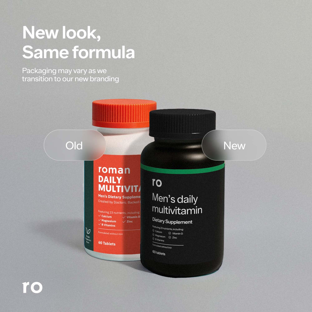 Ro Daily Multivitamin for Men peppermint-flavored tablet close-up for easy daily intake