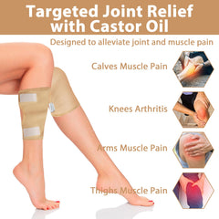 ROBOHOOK Castor Oil Knee Wrap adjustable Velcro strap close-up.