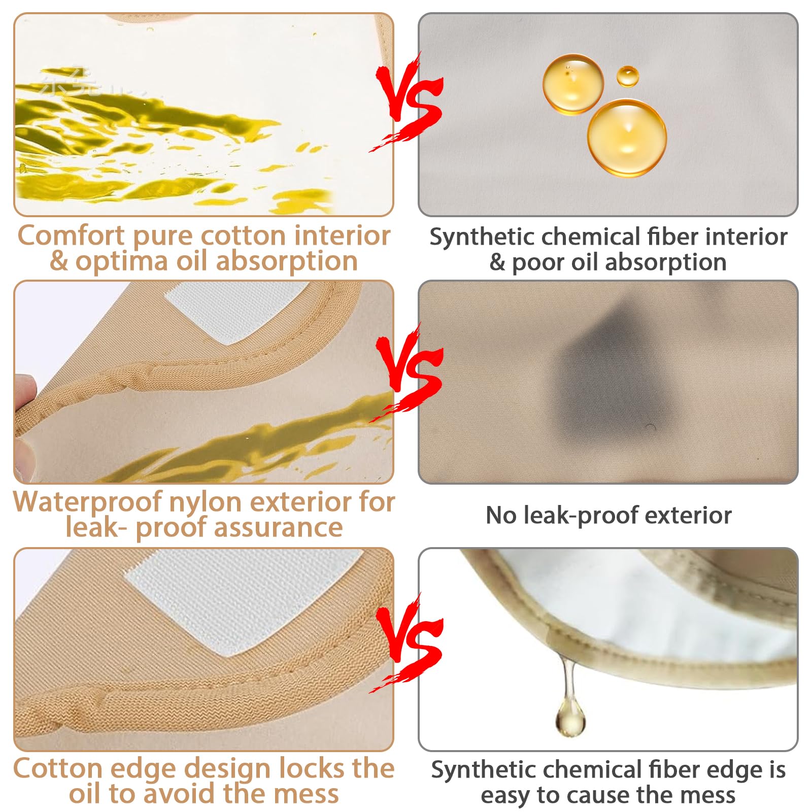ROBOHOOK Castor Oil Knee Wrap cotton interior designed for absorbent comfort.