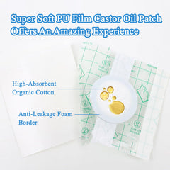 ROBOHOOK organic cotton material patch for safe, skin-friendly castor oil care