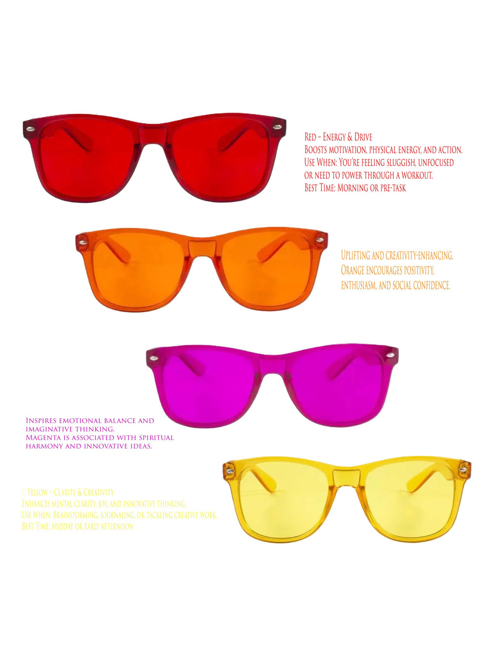 RobRia Orange Lens glasses for creative spark and motivation
