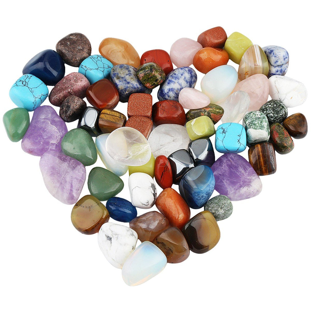 Rockcloud 1 lb tumbled stones in a mixed collection for meditation and crafts.