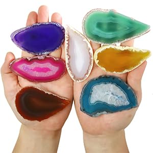 Rockcloud agate green slice adds vivid color to shelves, candles, and displays.