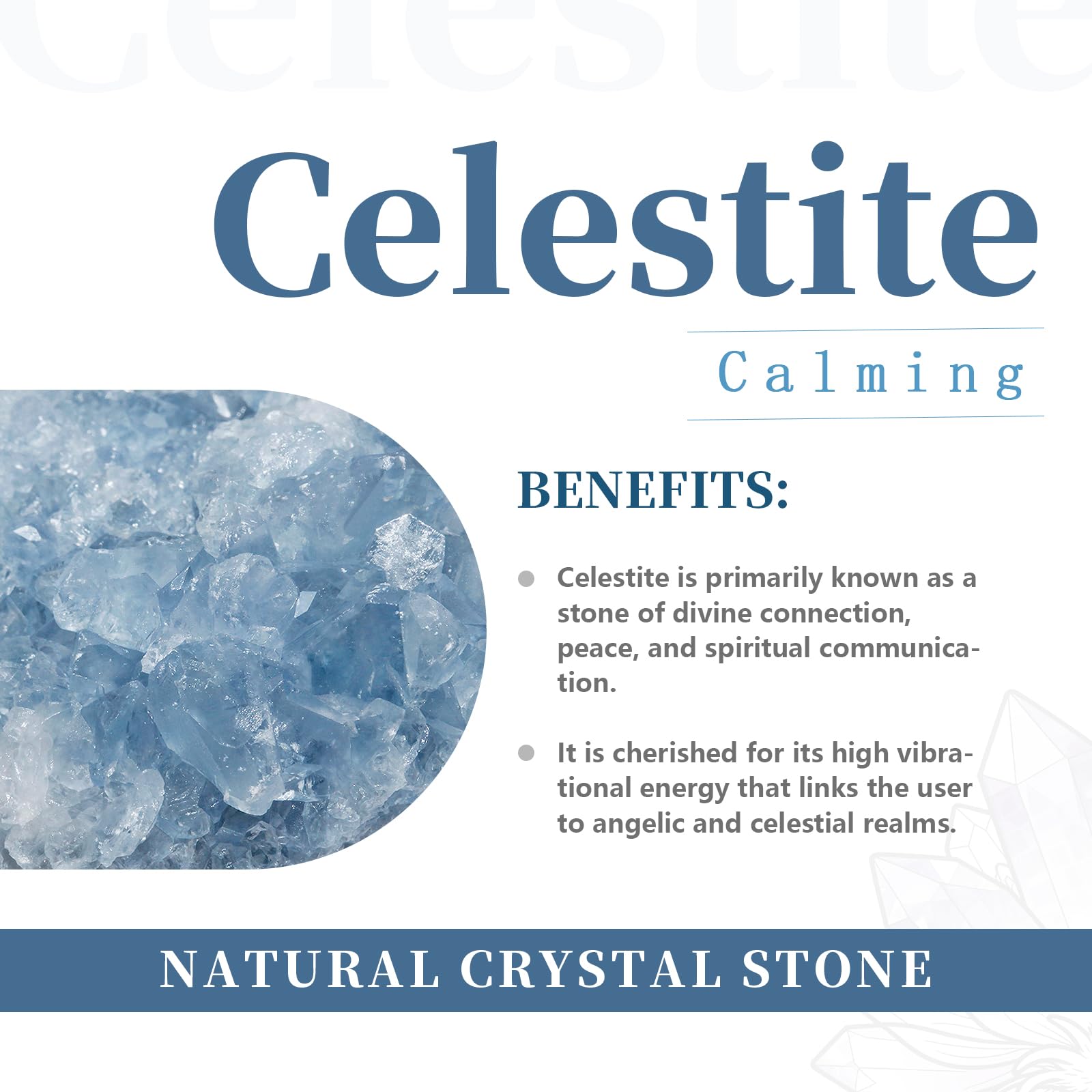 Rockcloud blue celestite cluster, close-up detail highlighting natural texture for collectors.