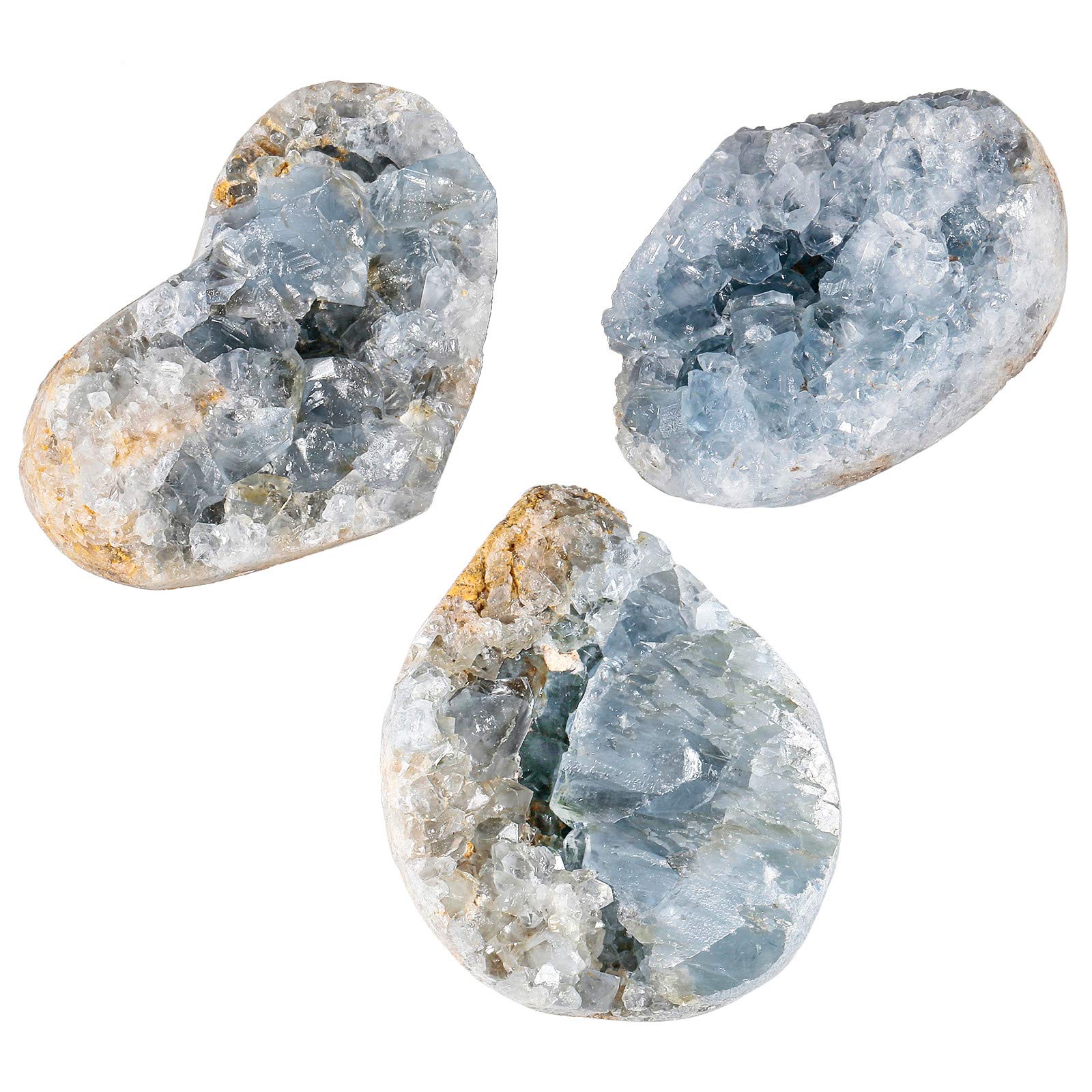 Rockcloud blue celestite cluster close-up, perfect for meditation corners.