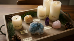 Rockcloud blue celestite geode interior, side view for tranquil displays.