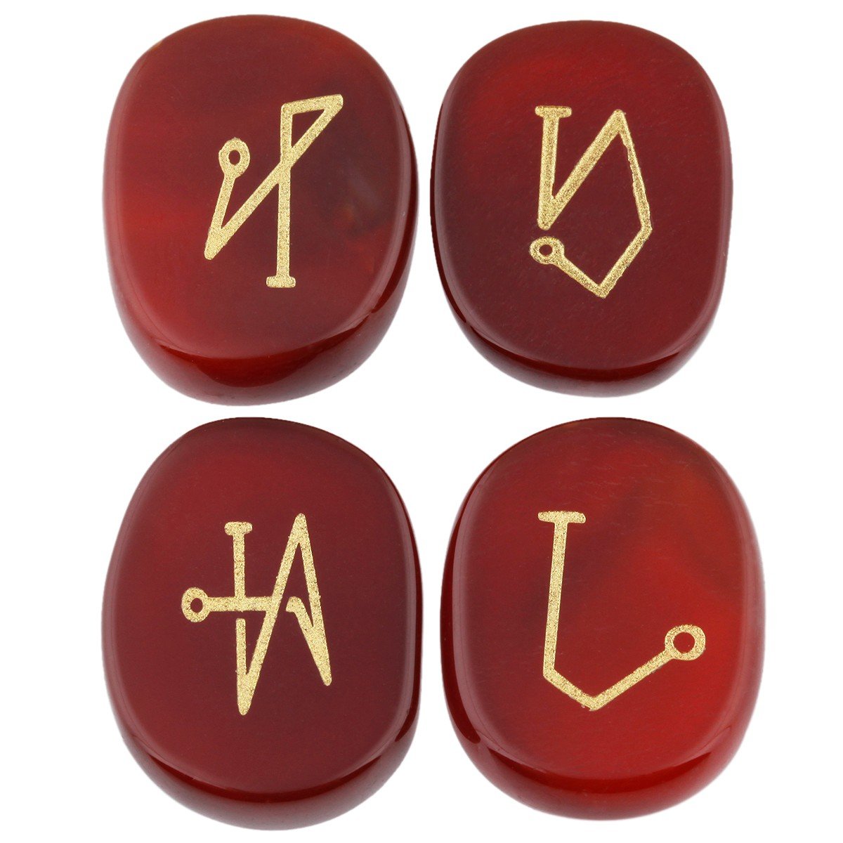 Rockcloud Carnelian angel-symbol palm stones for portable chakra balance and meditation