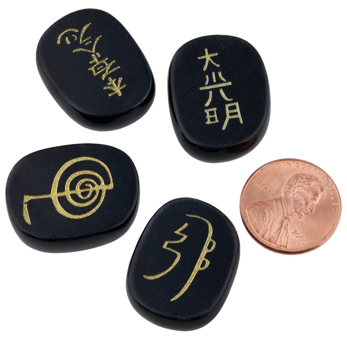 Rockcloud palm stone engraved with Cho Ku Ray for power and focus.