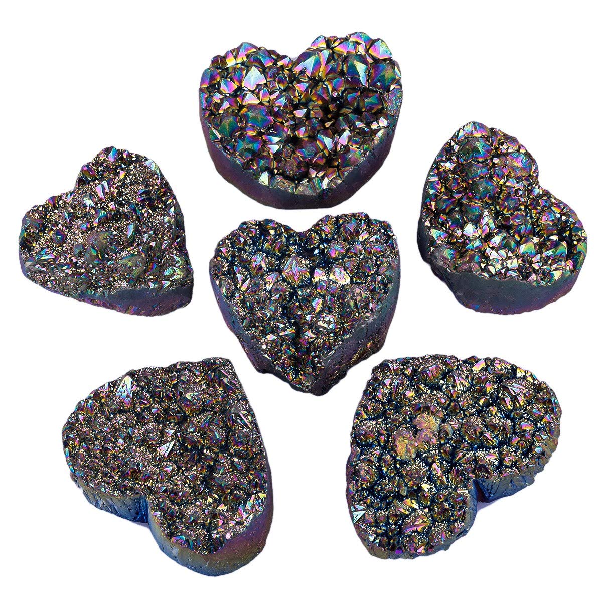 Rockcloud titanium-coated quartz cluster serves as a pocket stone for daily relaxation and focus.