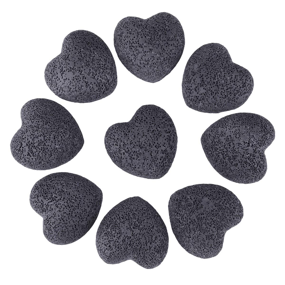 Rockcloud dyed lava heart set, close-up of pocket-sized diffuser stones for on-the-go scents.