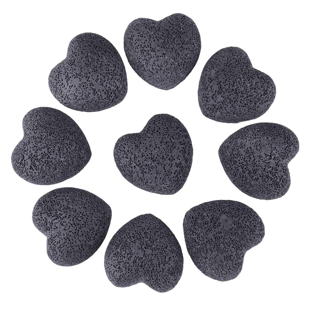 Rockcloud dyed lava heart set, close-up of pocket-sized diffuser stones for on-the-go scents.