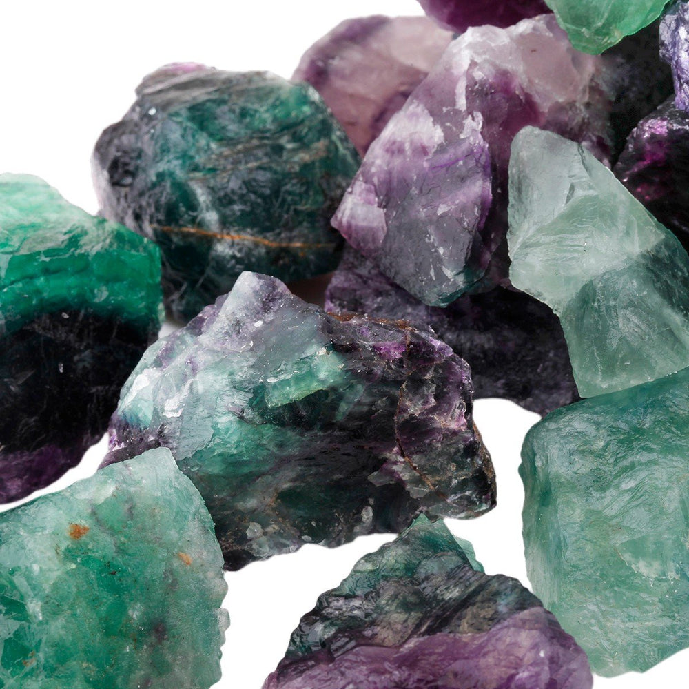 Rockcloud fluorite rough stones for intuition and upper chakra focus
