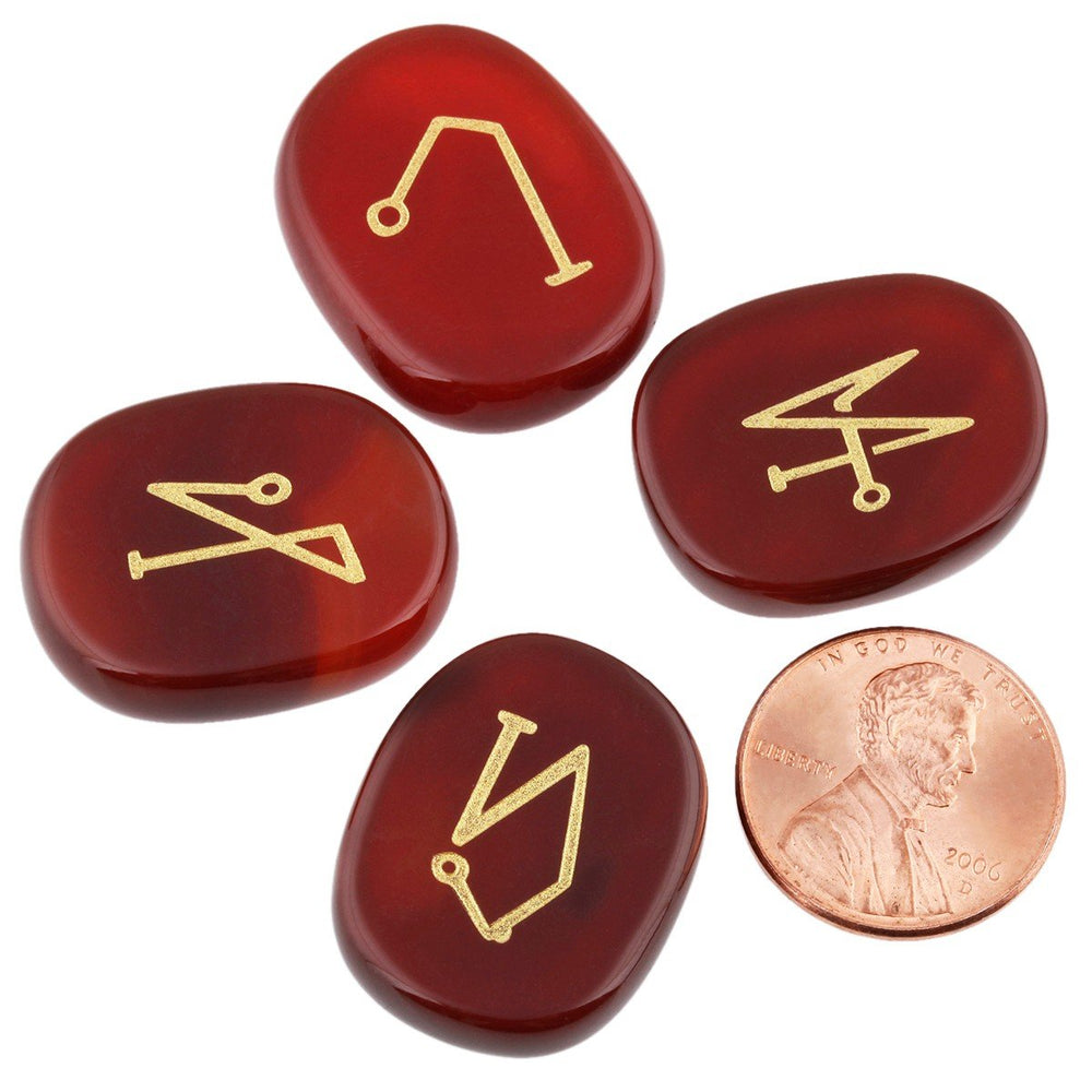 Rockcloud 4-piece set with angel symbols for calming rituals and energy work