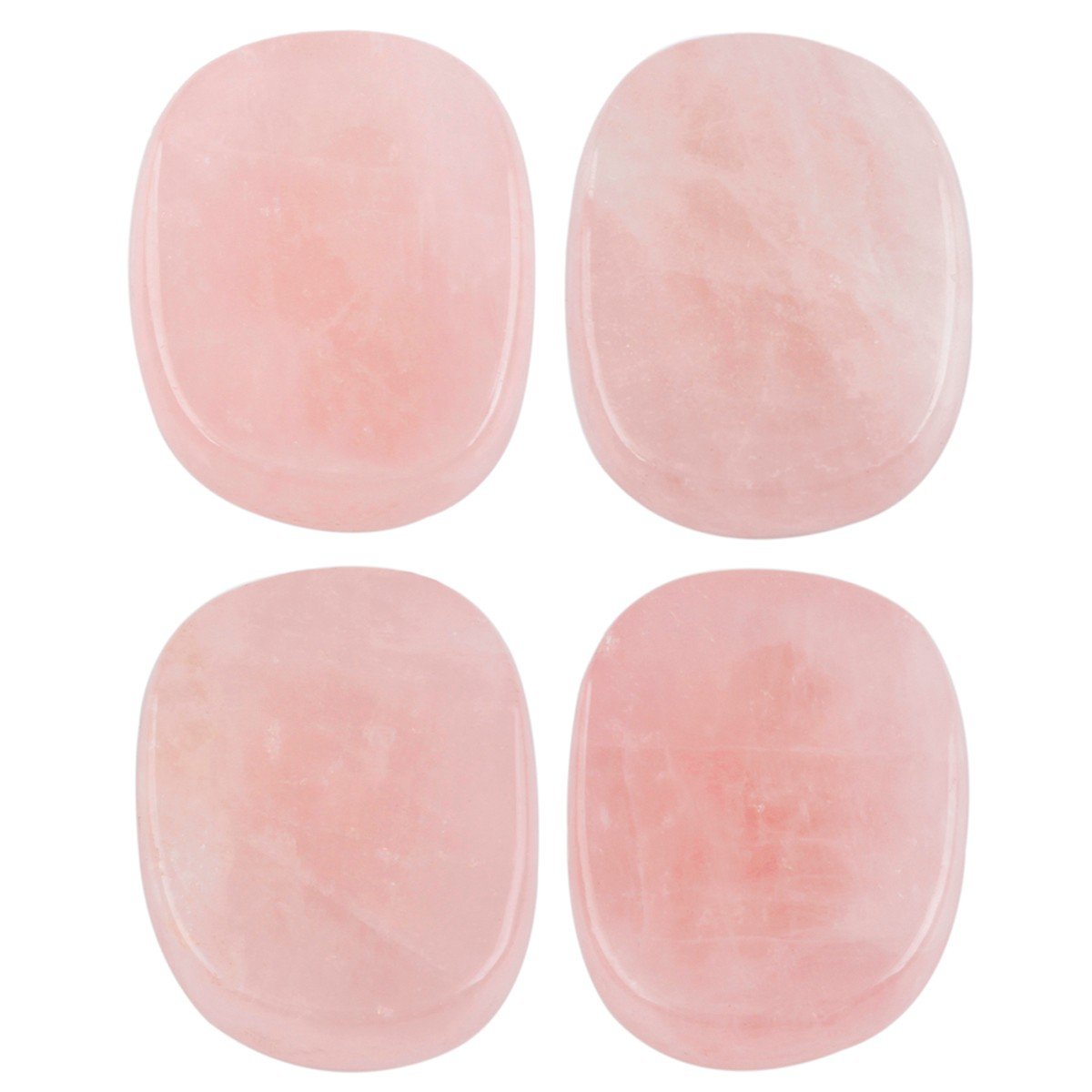 Rockcloud hand-carved rose quartz stones showing natural variation
