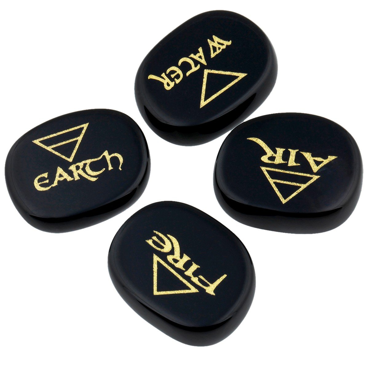 Rockcloud Healing Crystal engraved triangle stones—chakra balancing for meditation and Reiki practice.