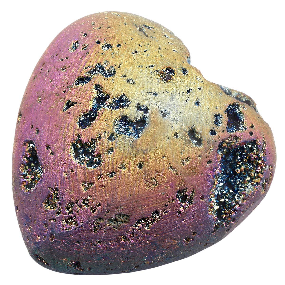 Rockcloud heart-shaped geode druzy close-up showing natural detail.