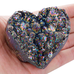 Rockcloud crystal heart geode adds shimmering ambience to home or desk.