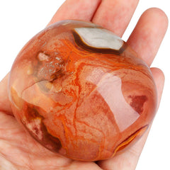 Rockcloud Ocean Jasper worry stone; compact pocket size for on-the-go stress relief.