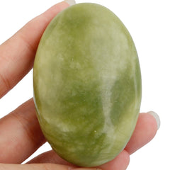 Rockcloud palm-pocket energy stone in green jade for easy daily carry