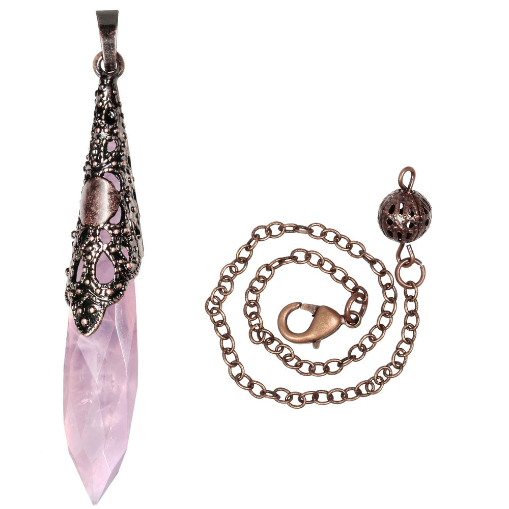 Rockcloud rose quartz pendant packaged in velvet for gifting