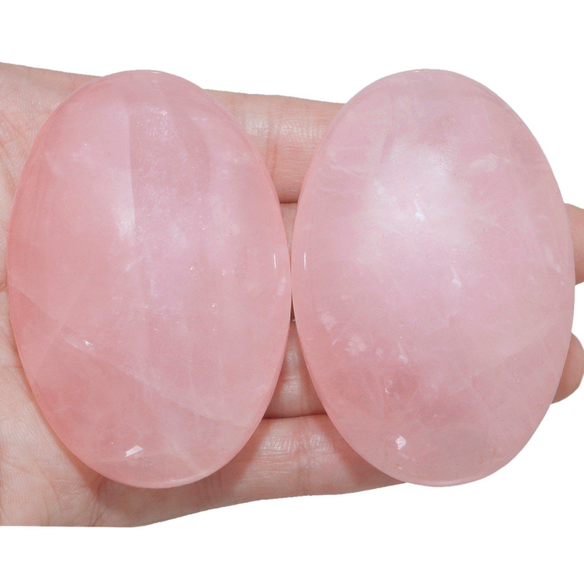 Rockcloud rose quartz smooth surface used during meditation and relaxation