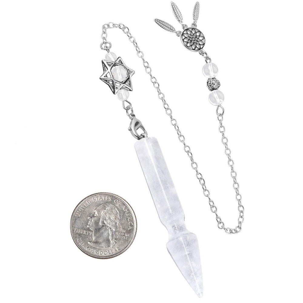 Rockcloud Star of David crystal bead pendant detail for focus during dowsing.