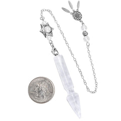 Rockcloud Star of David crystal bead pendant detail for focus during dowsing.